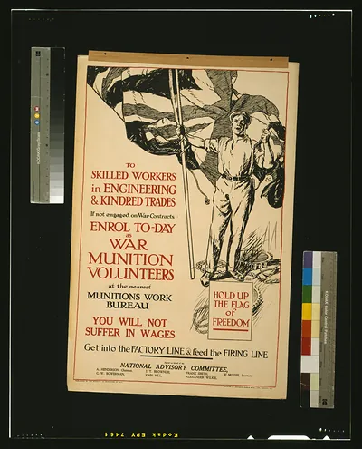 To skilled workers in engineering & kindred trades. ... Get into the factory line & feed the firing line / Carlton Studio ; Printed by Johnson, Riddle & Co., Ltd., London, S.E.