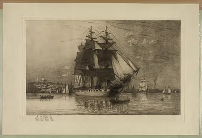 [The frigate Constitution in Boston Harbor]