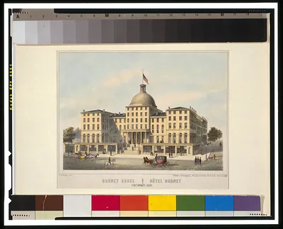 Burnet House ; Hôtel Burnet, Cincinnati, Ohio / A. Forbriger, Lith. ; Onken's Lithography, Cincinnati.
