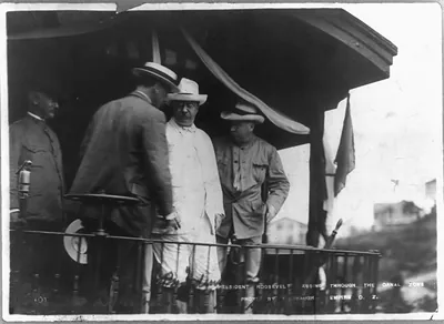 President Roosevelt passing through the Canal Zone