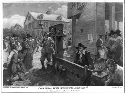 Old Boston Town House Square about 1657