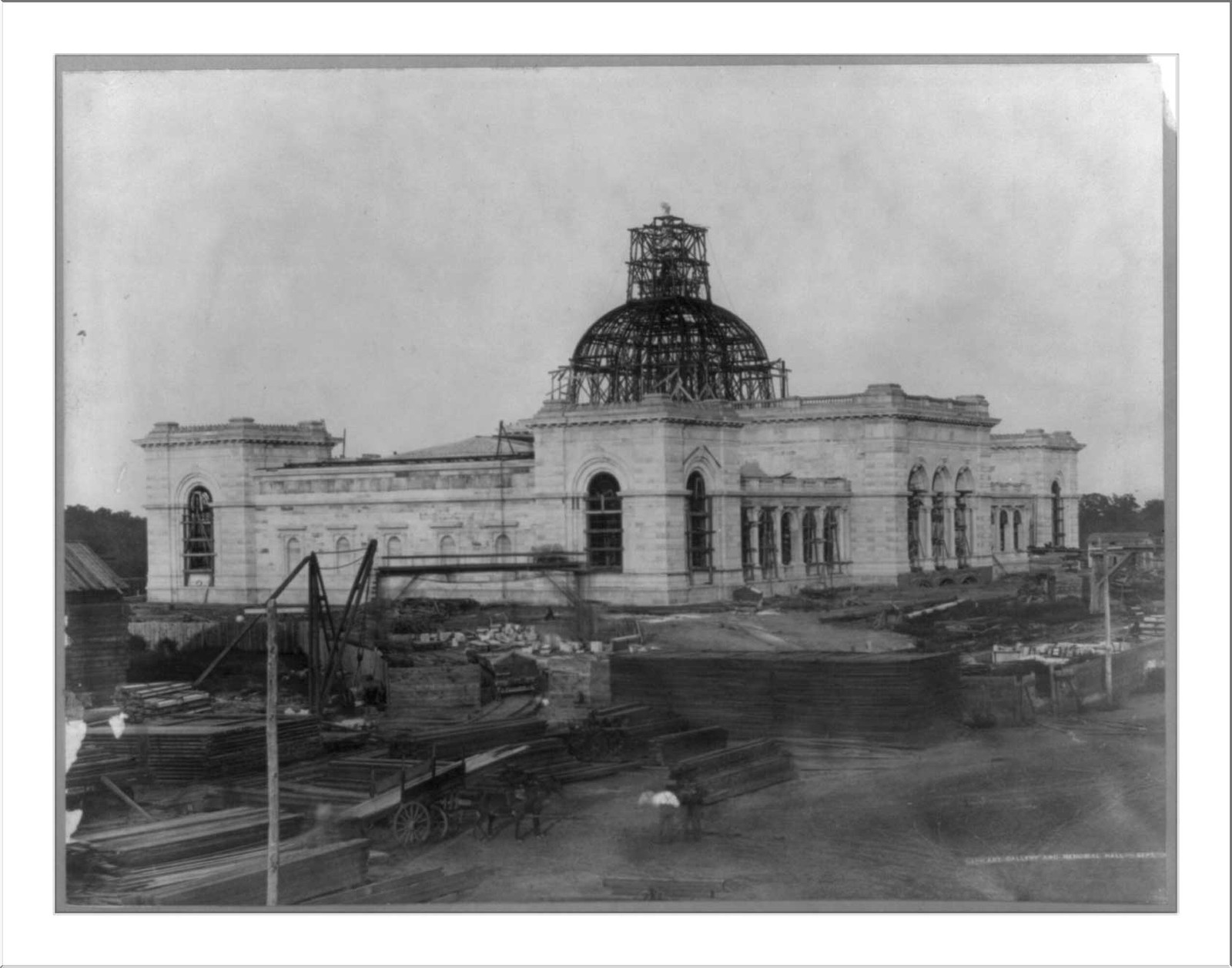 [Centennial Exhibition, Philadelphia, 1876: Construction of Art Gallery and Memorial Hall, Sept. 1875], 1875 — historic photograph