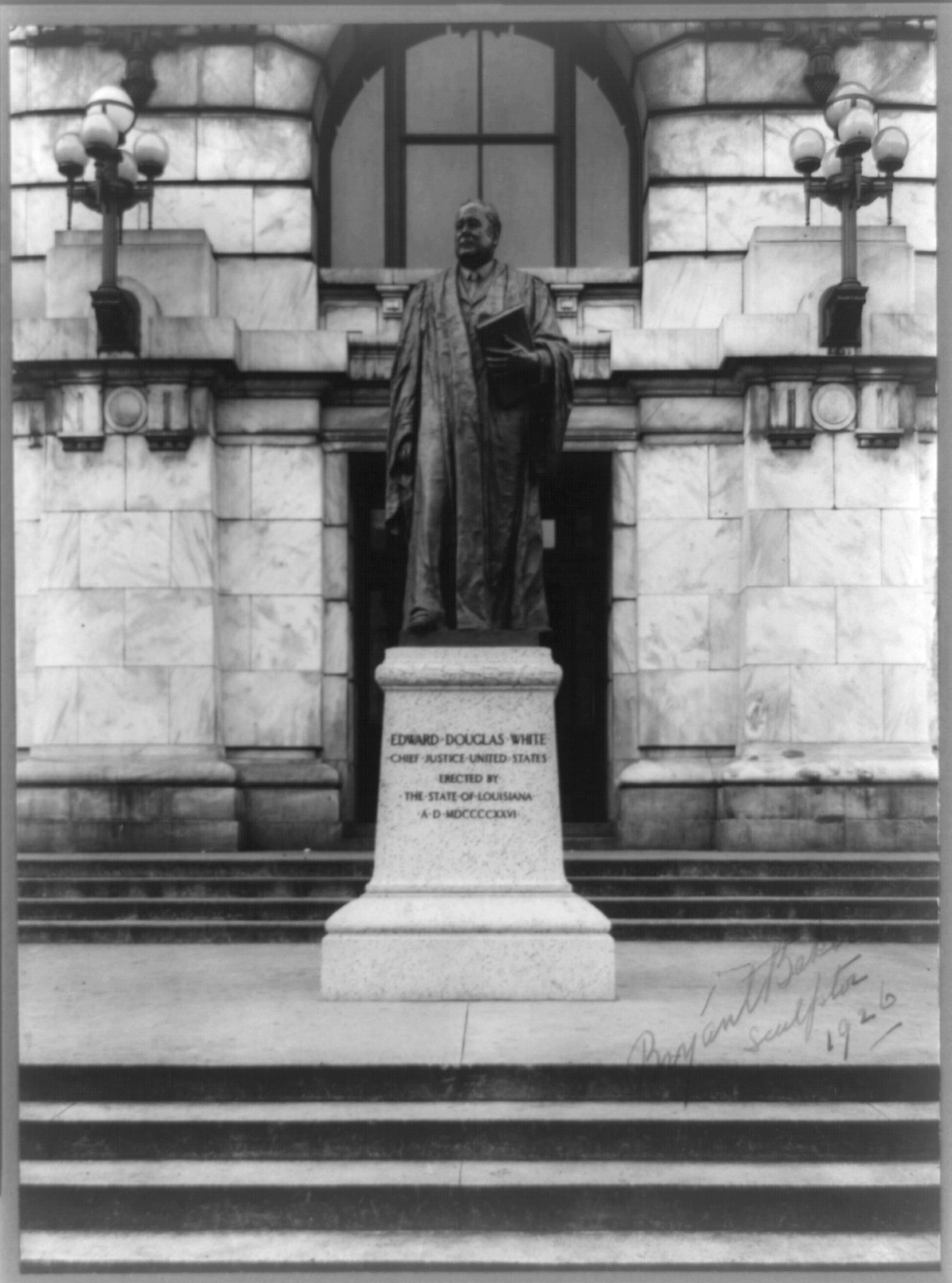 [Statue of Edward Douglas White by Bryant Baker, erected 1926, New Orleans, Louisiana], 1926 — historic photograph