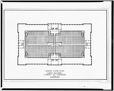 Second Floor Plan, Annex Building, Library of Congress