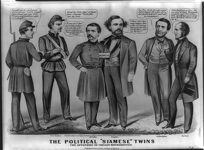 Historic Photo Print - Chicago - The political Siamese twins