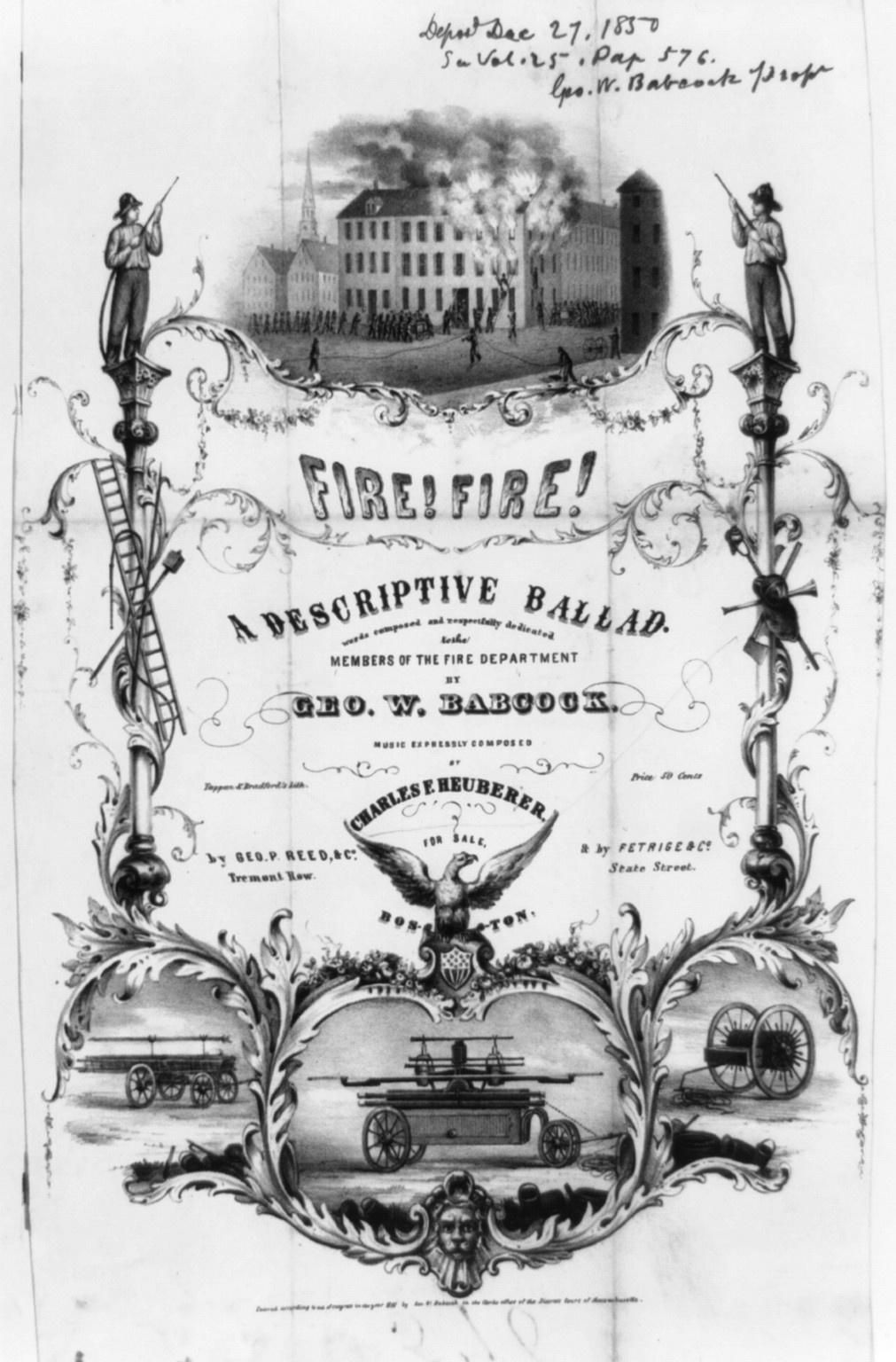 Fire! Fire!, 1850 — historic print