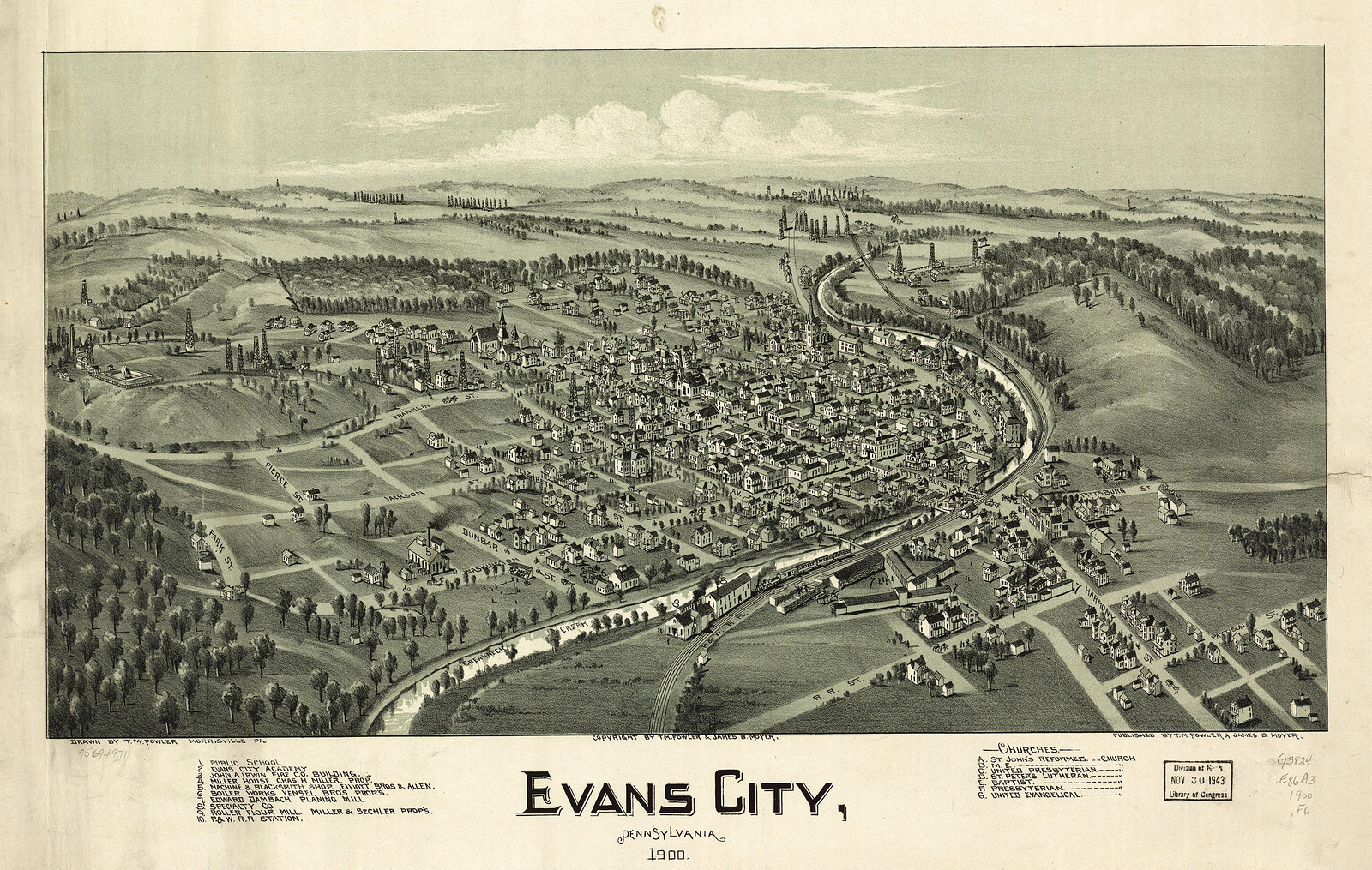 Evans City, Pennsylvania, 1900, 1900 — antique map