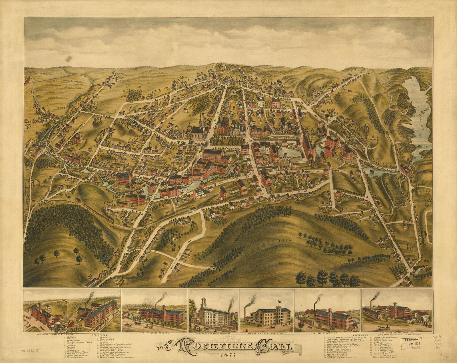 Rockville, Connecticut, 1877, 1877 — antique map