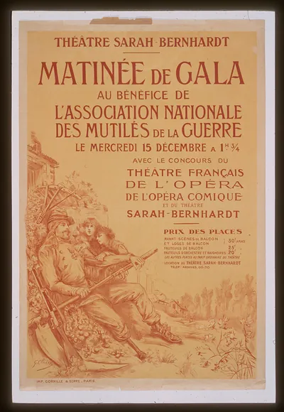 Matineacutee de gala au beacuteneacutefice de lAssociation Nationale de Mutileacutes de la Guerre Theacuteacirctre Sarah Bernhardt