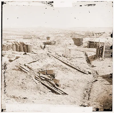 Petersburg Virginia. Interior view of Confederate works near Elliotts salient