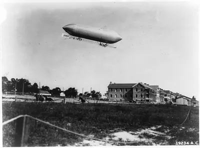 Signal Corps Dirigible Cruising over Ft. Myer