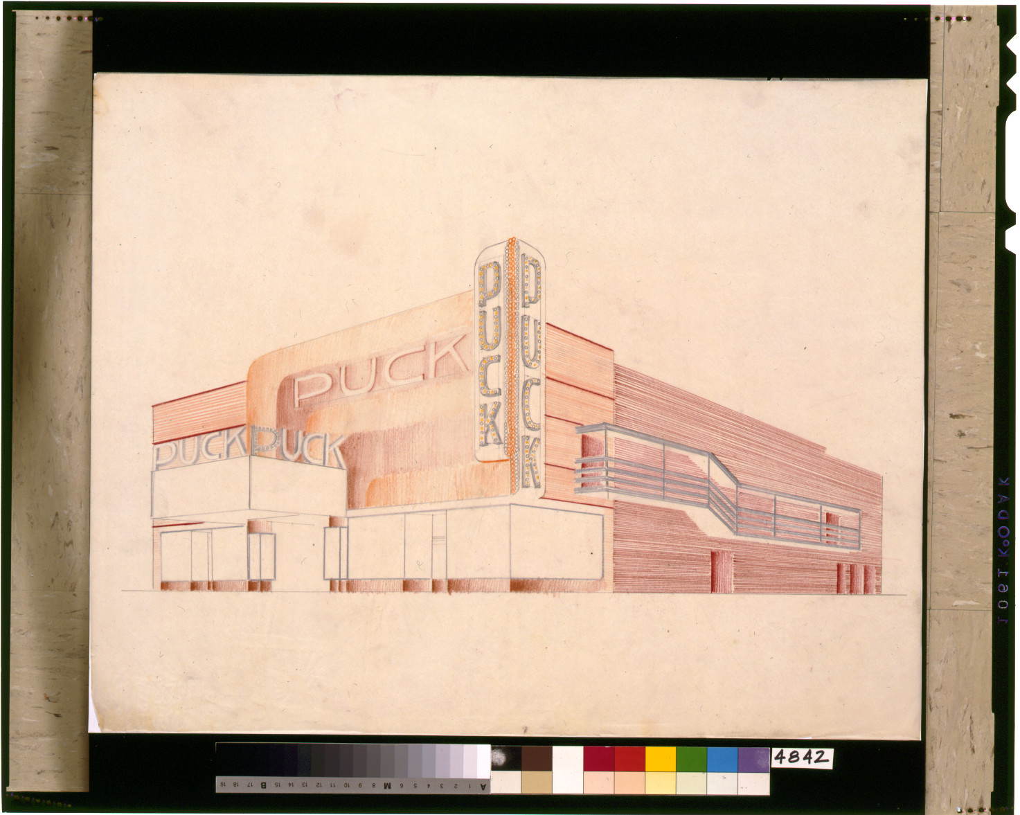 [Design proposal for the Puck Theater (New York City). Perspective], [ca. 1935] — vintage poster