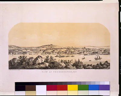 View of Poughkeepsie, N.Y. / Drawn from nature by B. Hess.
