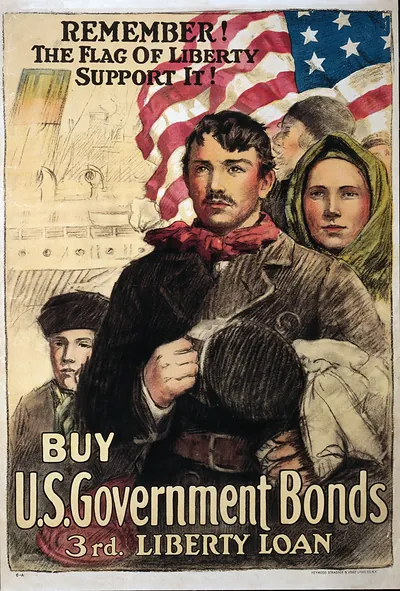 Remember! The Flag Of Liberty - Support It! Buy U.S. Government Bonds 3rd
