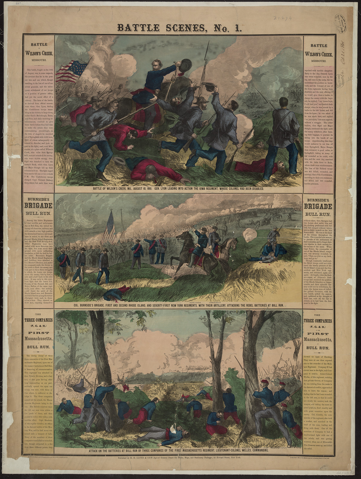 Battle Scenes, No. 1: Wilson's Creek and Bull Run — historic image