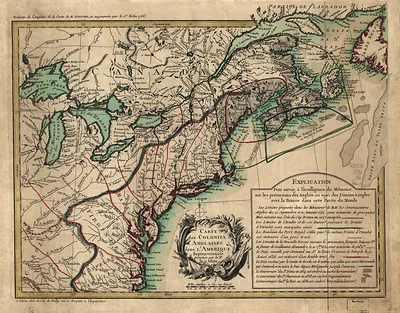 Map of the English Colonies in North America