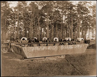 Rappahannock Station Va. Canvas pontoon boat 50th New York Engineers