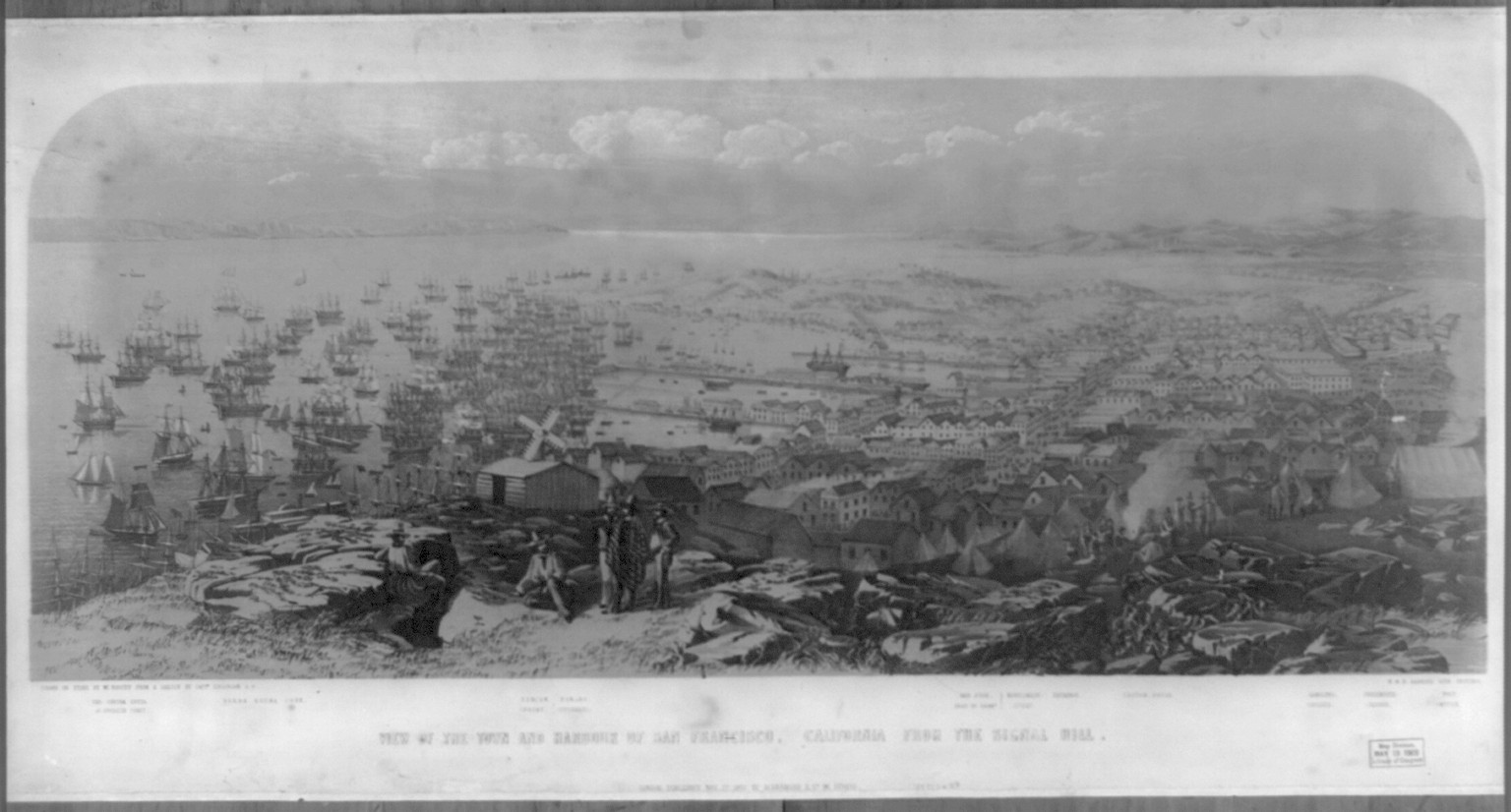 View of the town and harbour of San Francisco, California from the Signal Hill, [no date recorded on shelflist card] — historic print