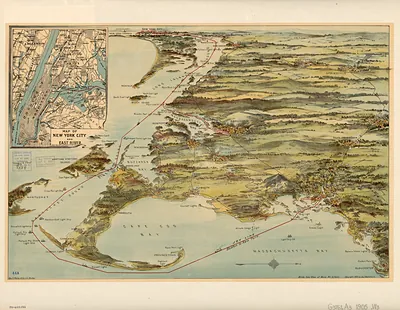 Birds eye view of Mass., R.I. & Conn