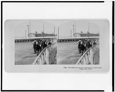 The final turn for the winning post, Gravesend Track, New York