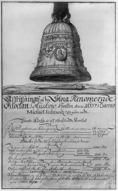 Grigor'ev's bell of 1655 showing the portrait of Patriarch Nikon