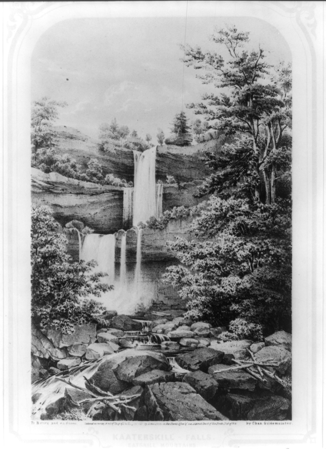 Kaaterskill Falls. Catskill Mountains, c1852 Feb. 16. — historic print