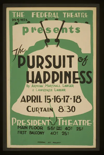 The Federal Theatre Div. of W.P.A. presents The pursuit of happiness by Armina Marsha