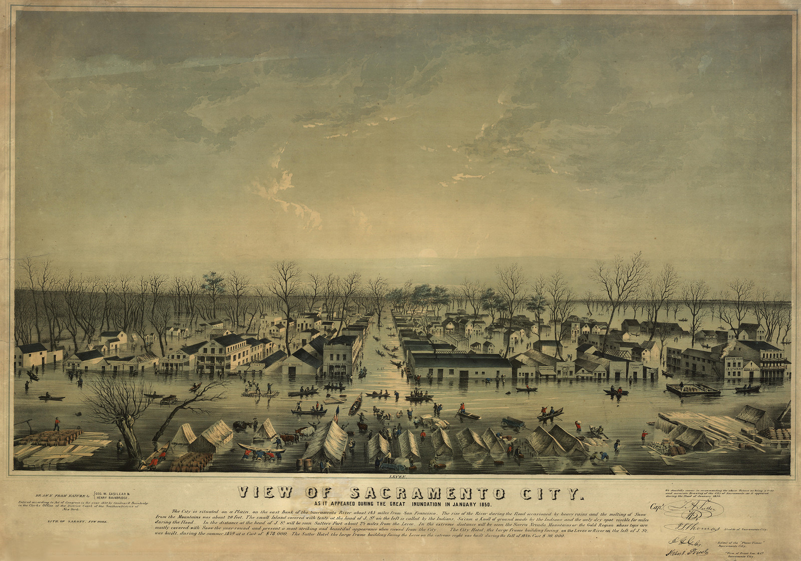 Sacramento B, California, 1850, 1850 — antique map
