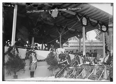 Sec. Dickinson at von Steuben unveiling