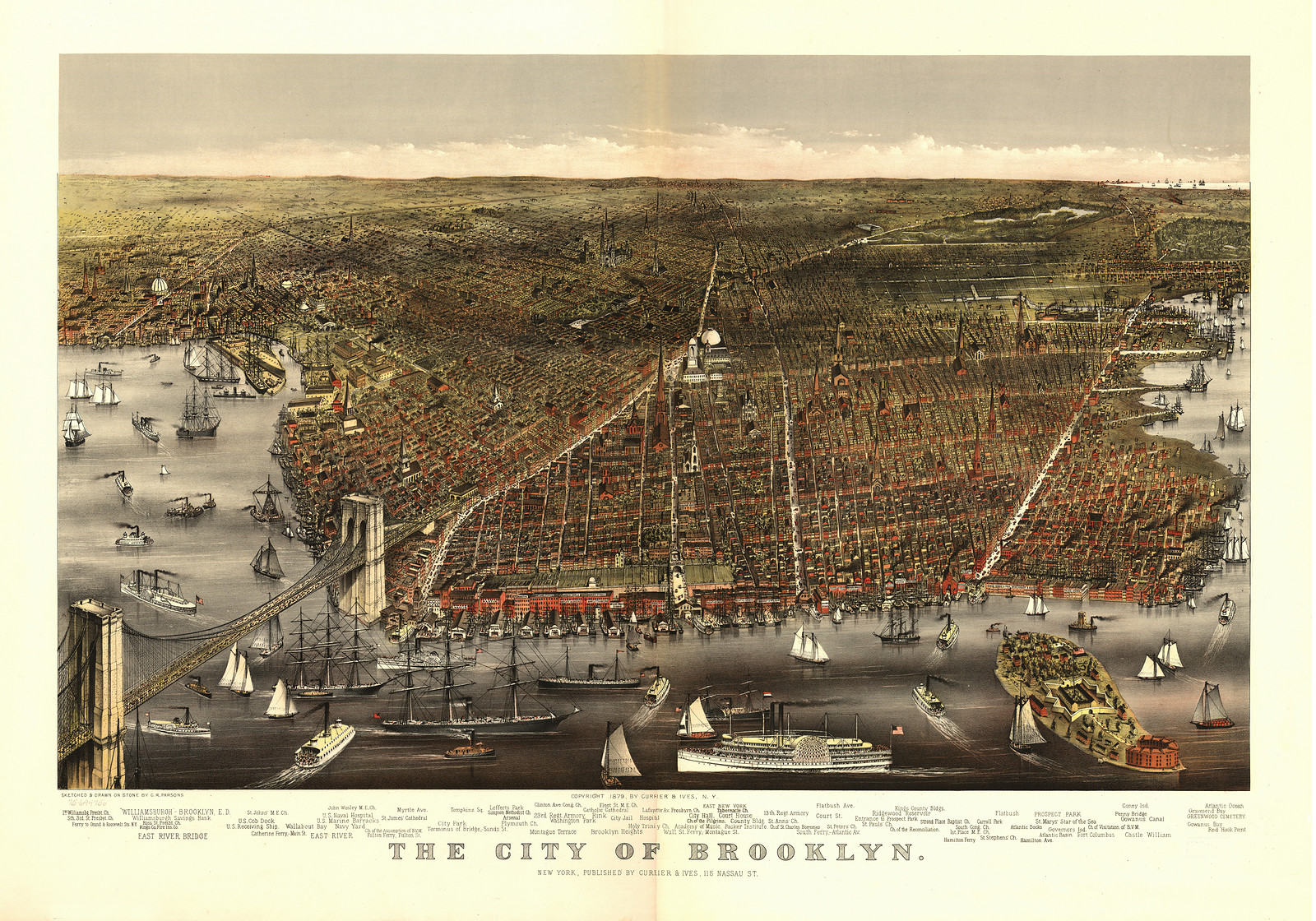 Brooklyn, New York, 1879, 1879 — antique map