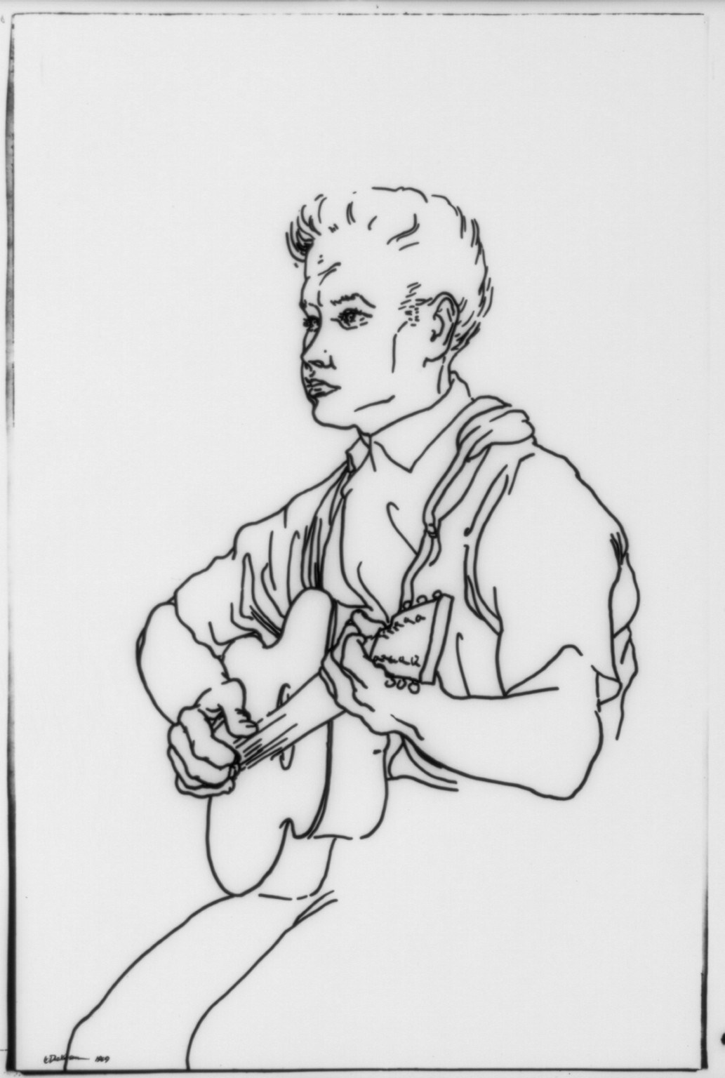 And he walks with me"" — historic drawing