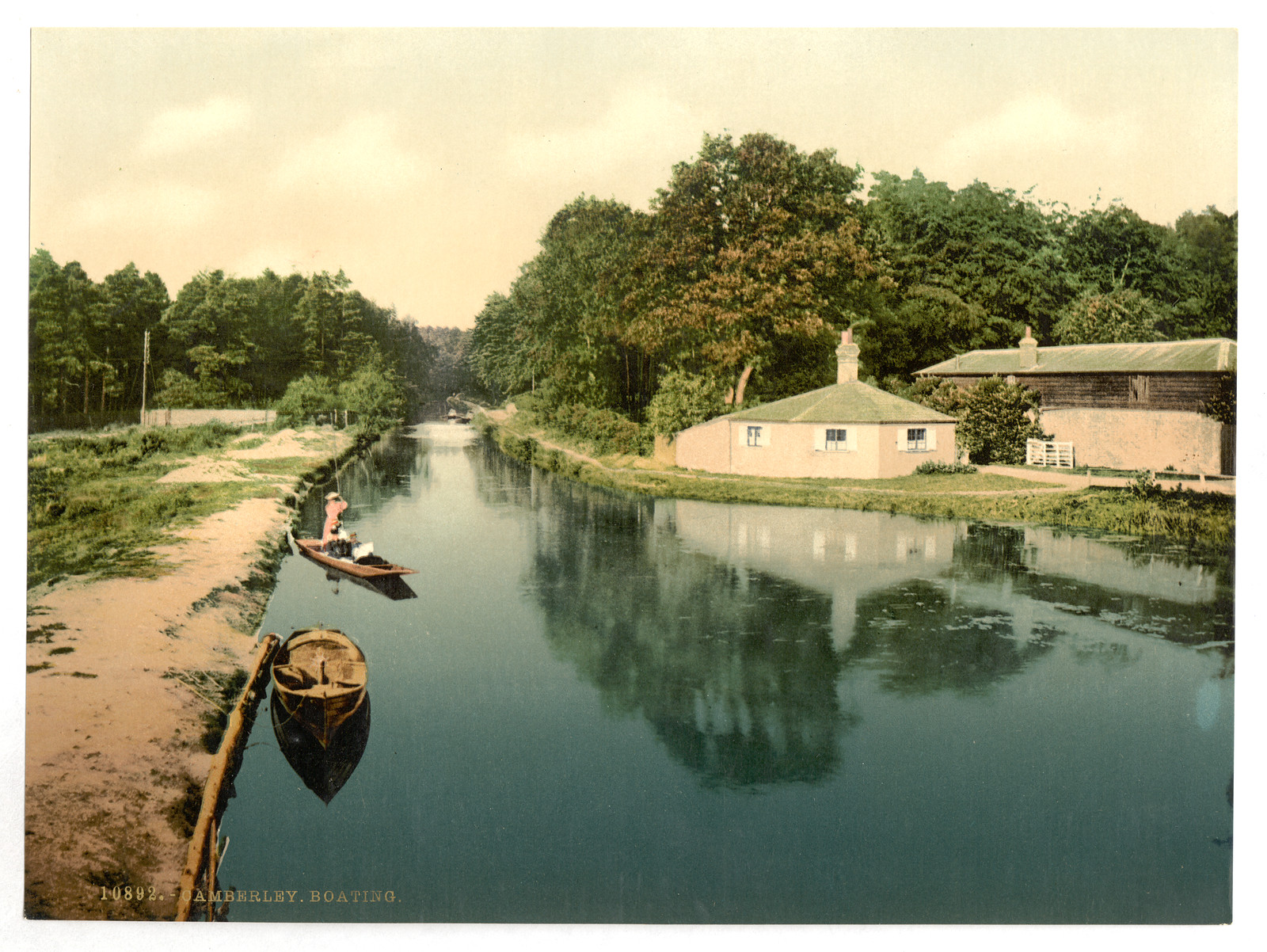 Boating at Camberley England, [between ca. 1890 and ca. 1900]. — historic print