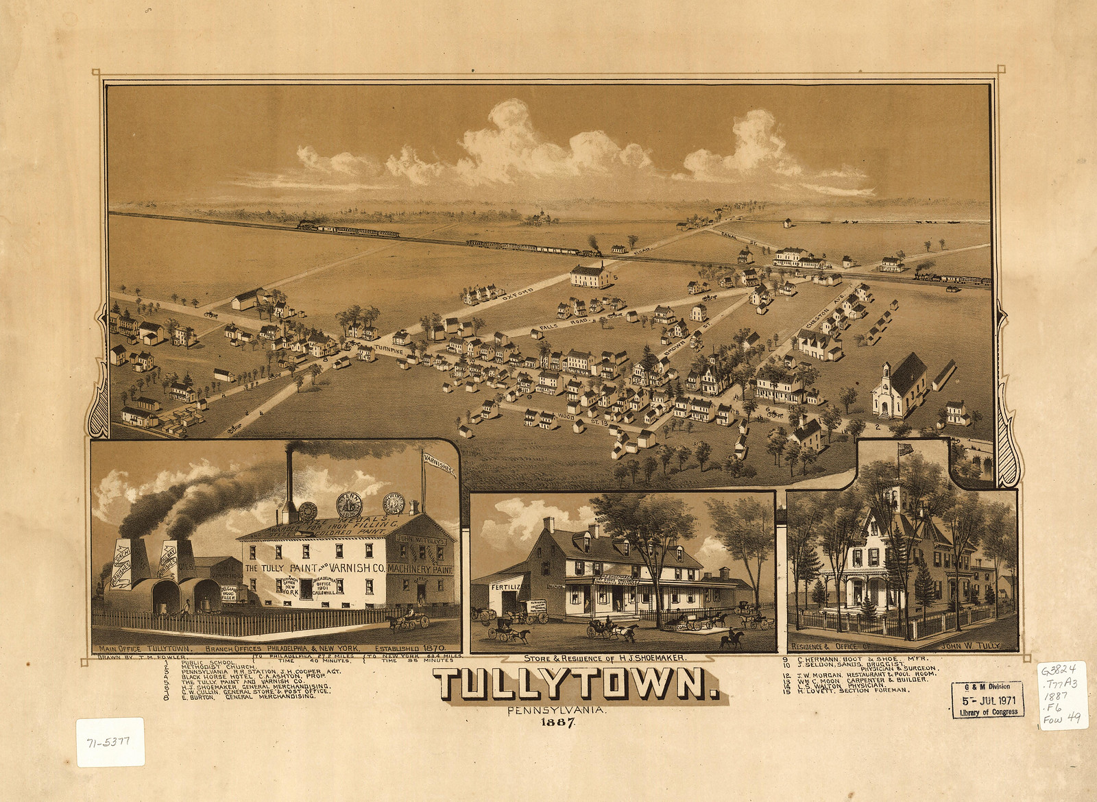 Tullytown, Pennsylvania, 1887, 1887 — antique map