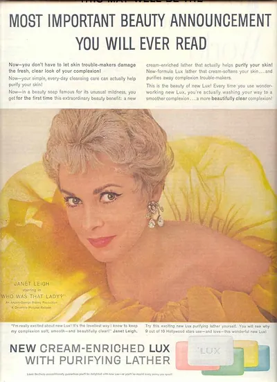 Lux soap magazine advertisement starring Janet Leigh