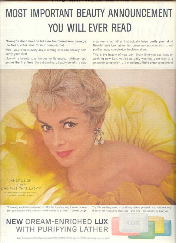 Lux soap magazine advertisement starring Janet Leigh — historic image