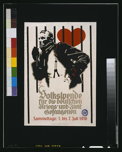 Volkspende fuumlr die deutschen Kriegs-und Zivil-Gefangenen ... / Ludwig Hohlwein Muumlnchen.