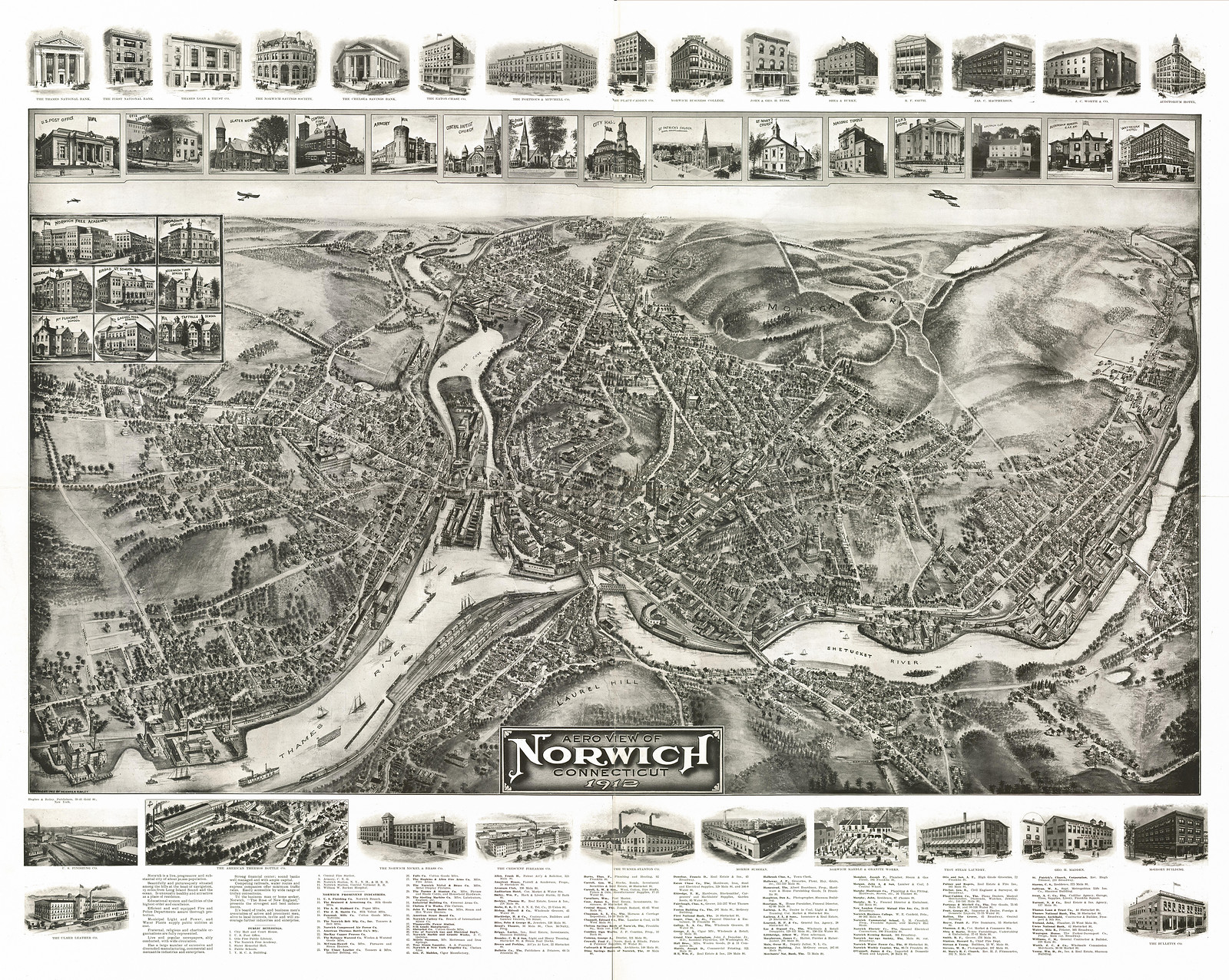 Norwich, Connecticut, 1912, 1912 — antique map