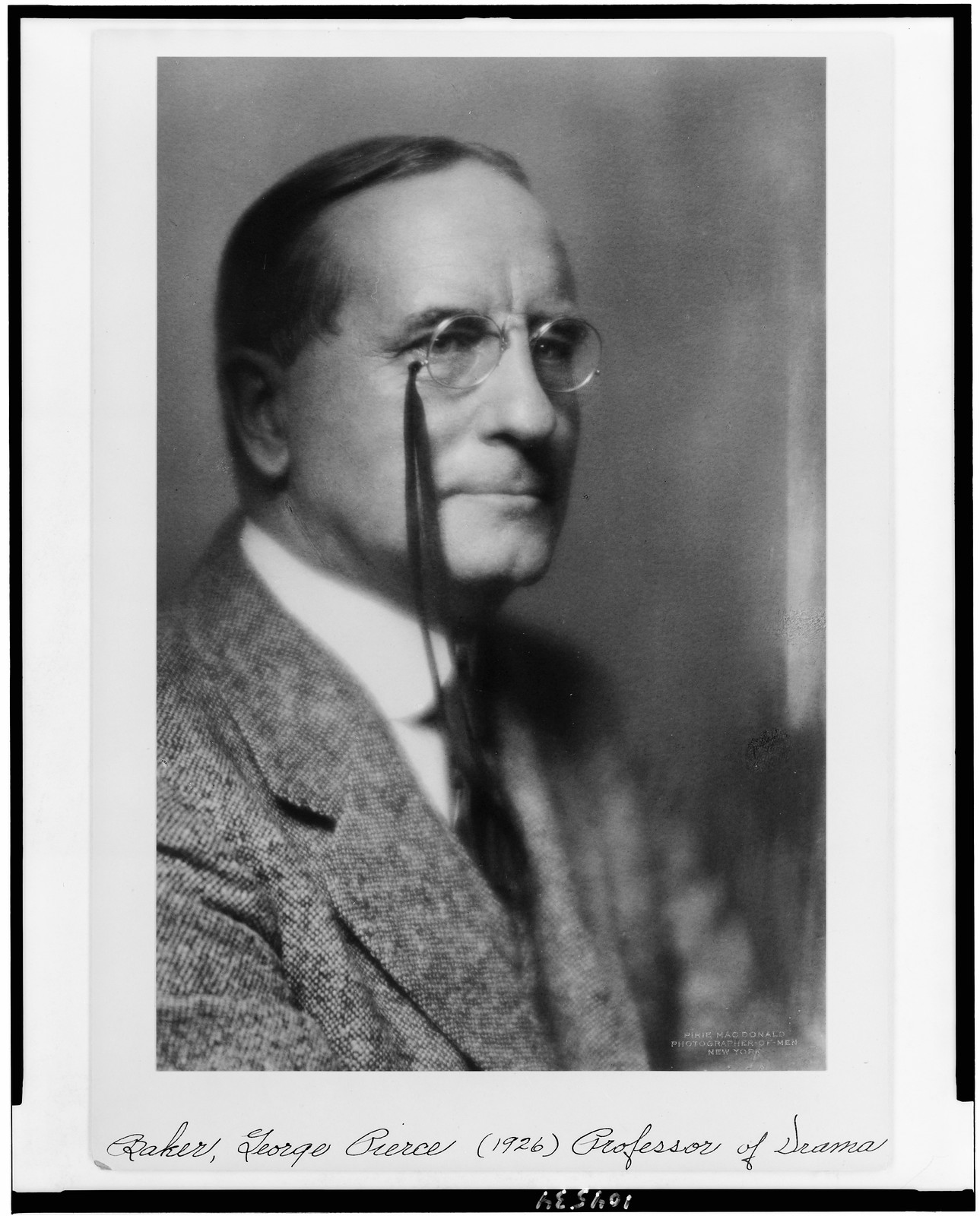 [George Pierce Baker, head-and-shoulders portrait, facing right] / Pirie MacDonald, photographer of men, New York., [1926] — historic photograph