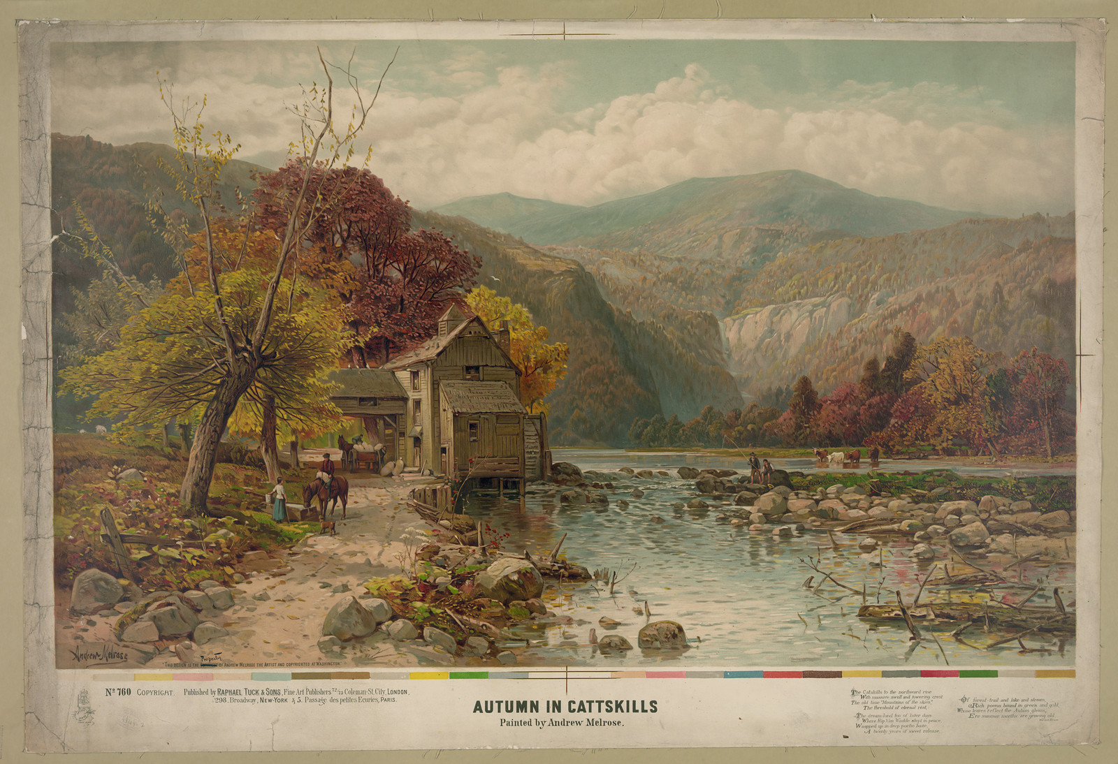 Autumn in Cattskills, painted by Andrew Melrose — historic image