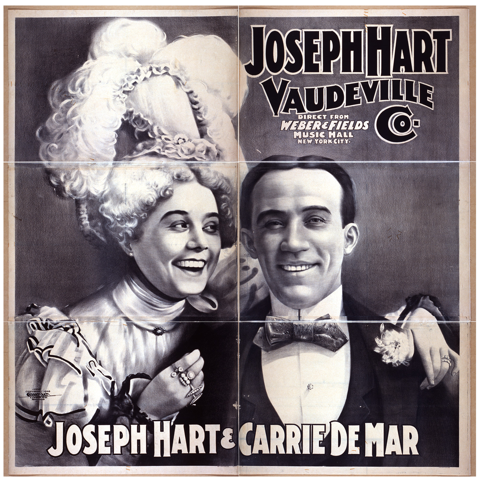 Joseph Hart Vaudeville Co. direct from Weber & Fields Music Hall New York City., 1899 — vintage poster