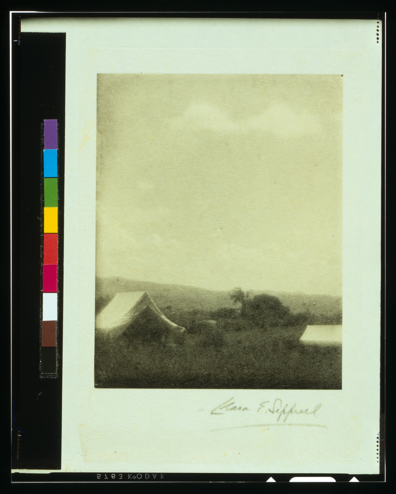 [Tents and clouds at the Hill Camp, Hanoum Camps, Thetford, Vermont] / Clara E. Sipprell., [1917] — historic photograph