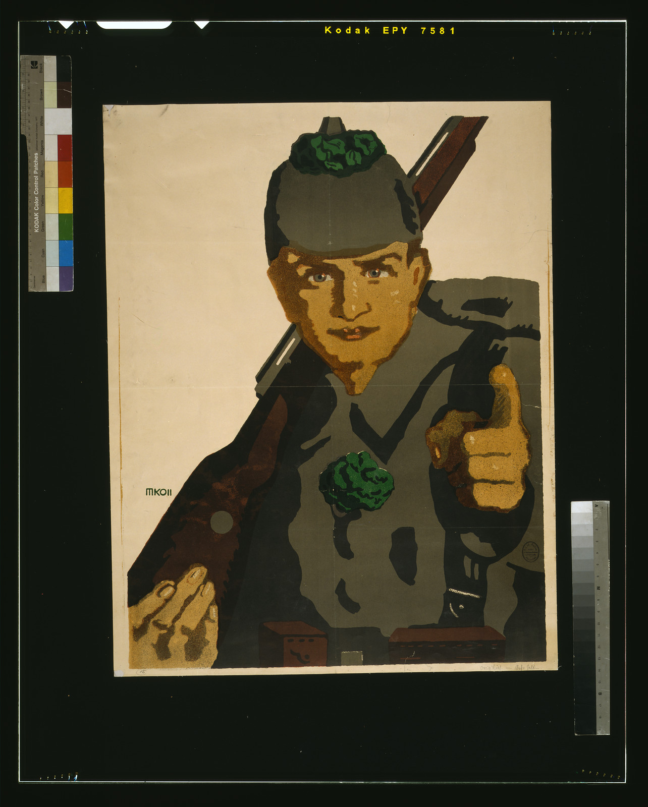 [Ich gehe hinaus an die Front. Hast du die 6. Kriegsanleihe schon gezeichnet?] / MKOLL., 1917 — vintage poster