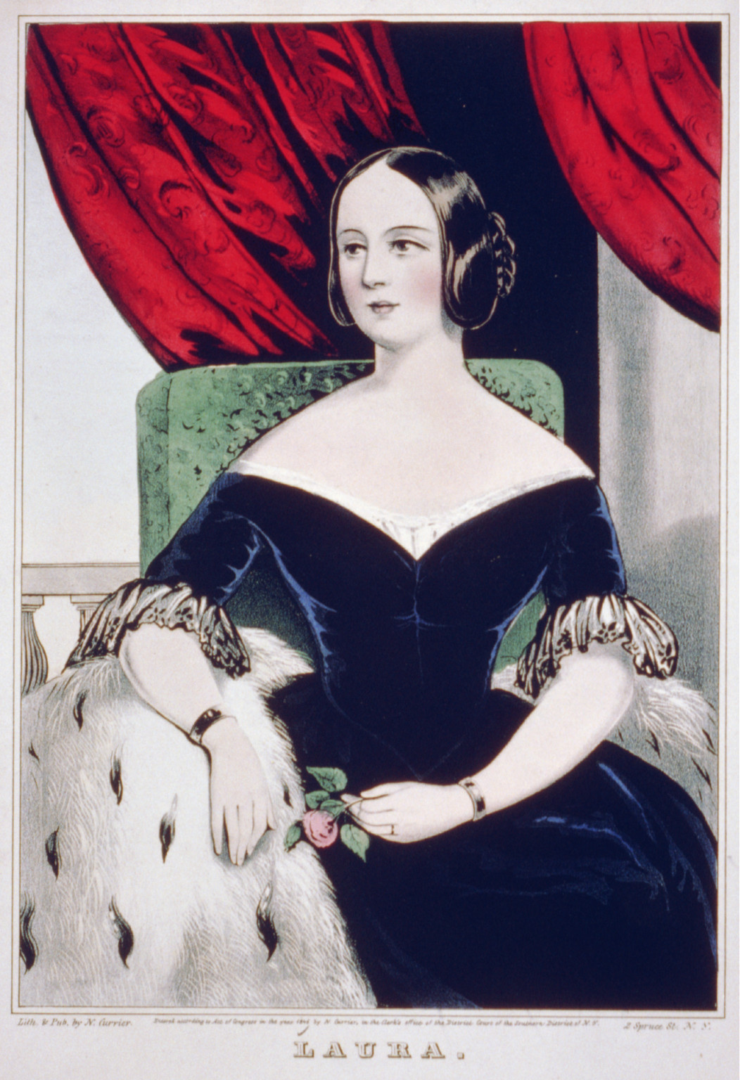 Laura, New York : Published by N. Currier, c1846. — antique lithograph