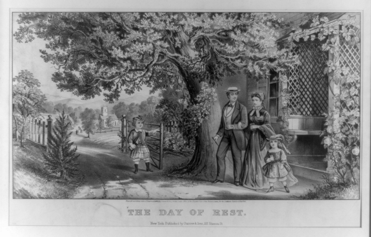 The day of rest, New York : published by Currier & Ives, c1869. — antique lithograph