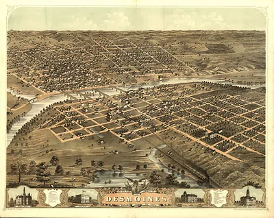 Des Moines, Iowa, 1868