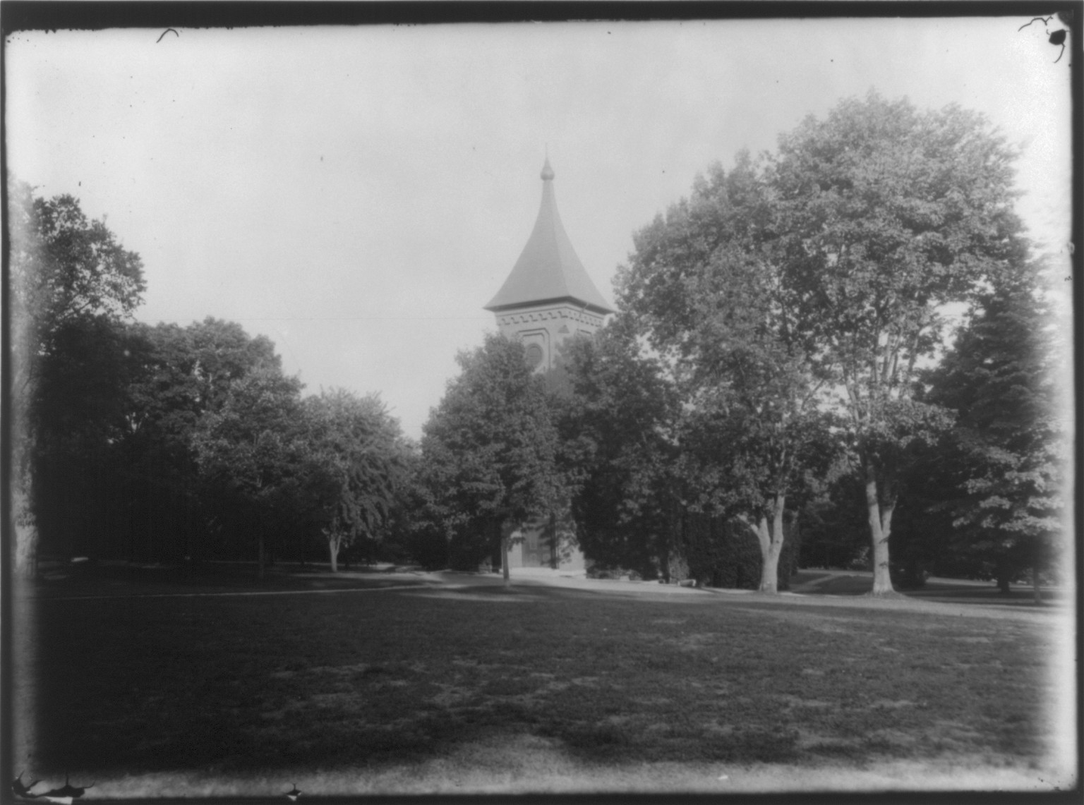 [Lee Chapel in Summer from across campus, W&L Univ., Lexington, Va.] — historic photograph