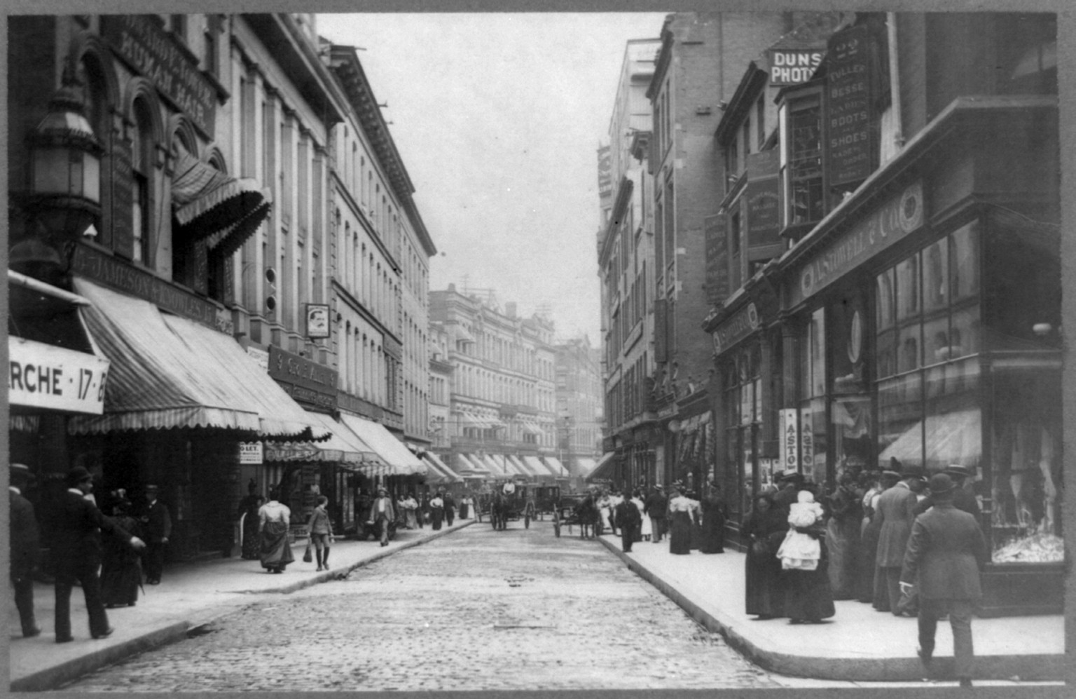 [Boston, Mass., Winter Street; stores include Jameson & Knowles and Geo. E. Allen], c1895. — historic photograph