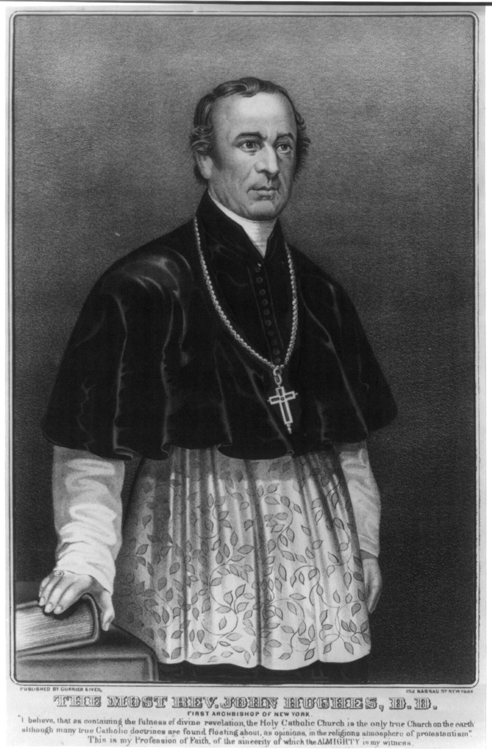 The most Rev. John Hughes, D.D.: first archbishop of New York, New York : Published by Currier & Ives, [between 1856 and 1907] — antique lithograph