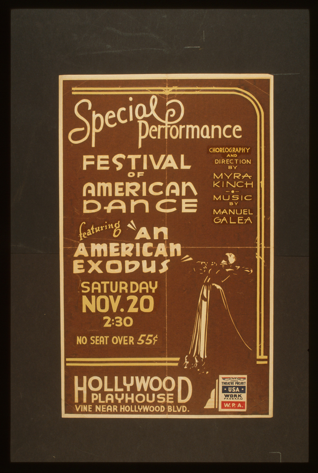 Special performance festival of American dance featuring An American exodus, 1937 — vintage poster