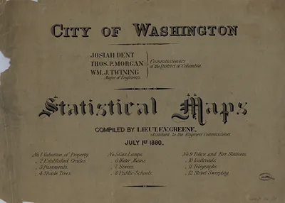 City of Washington Statistical Maps title sheet, July 1880